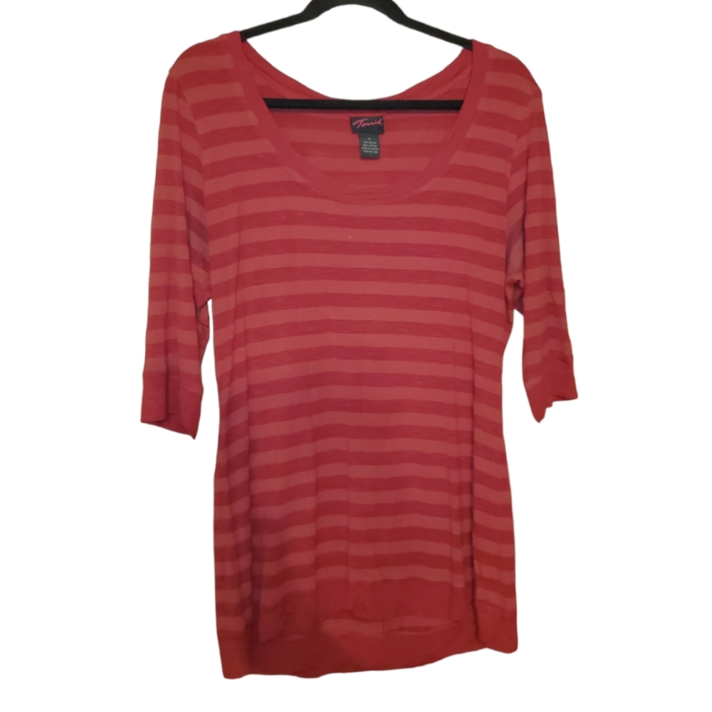 Torrid Half Sleeve Scoop Neck Stripe Tee